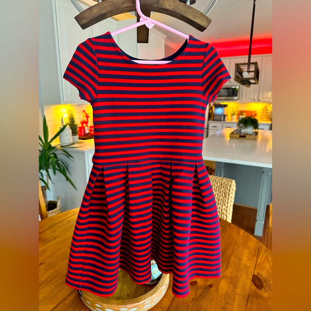 Polo Ralph Lauren red/navy striped dress, girls size 6.